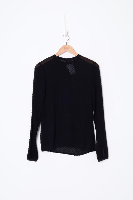 Balenciaga.Silk Womens Black Blouse Size 34