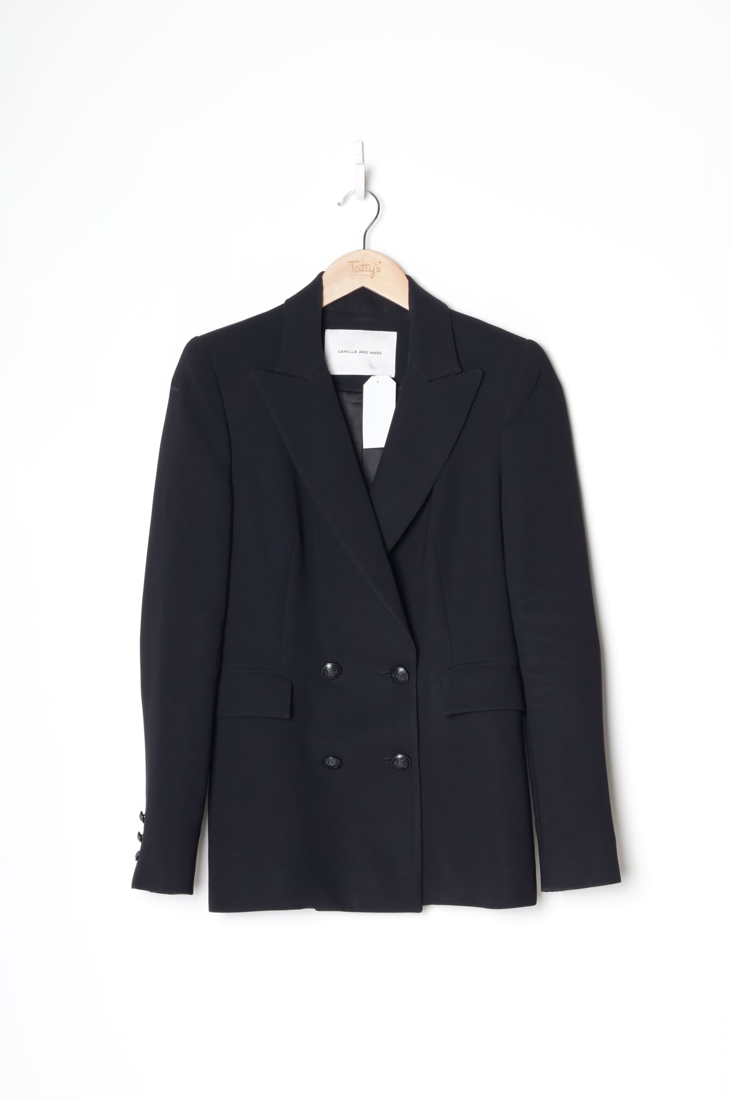 Camilla and Marc Womens Black Blazer Size S