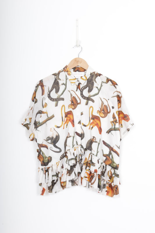 Karen Walker Womens White Shirt Size 8