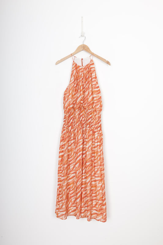 Esmaee Womens Orange Dress Size S