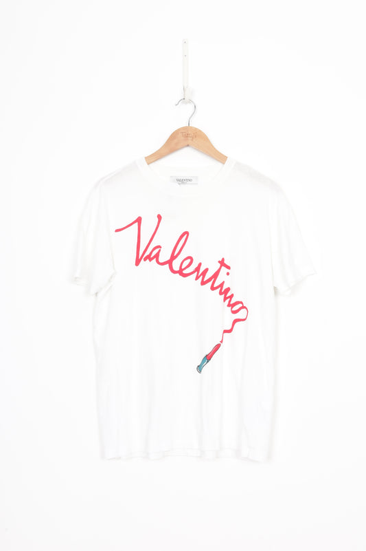 Valentino x Zandra Rhodes Womens White T-shirt Size XS