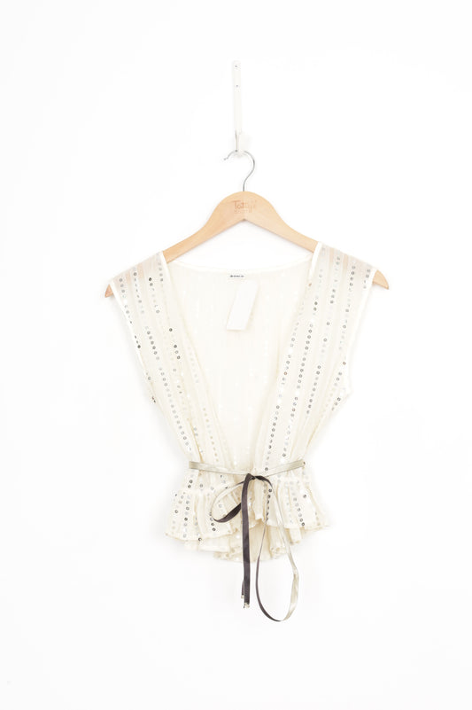 World Womens Cream Top Size XS