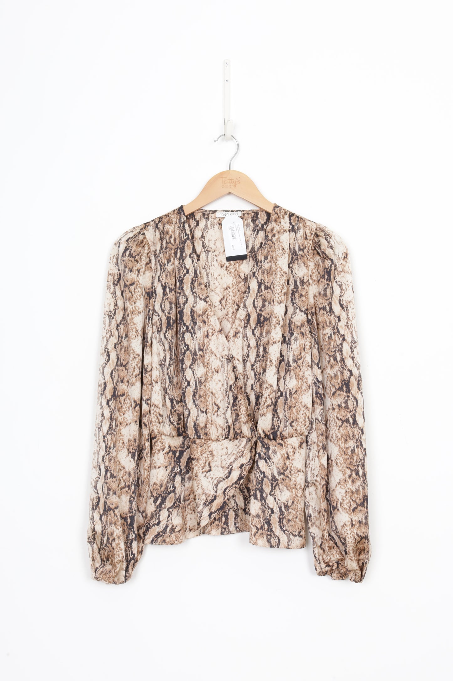 Ronny Kobo Womens Beige Blouse Size XS