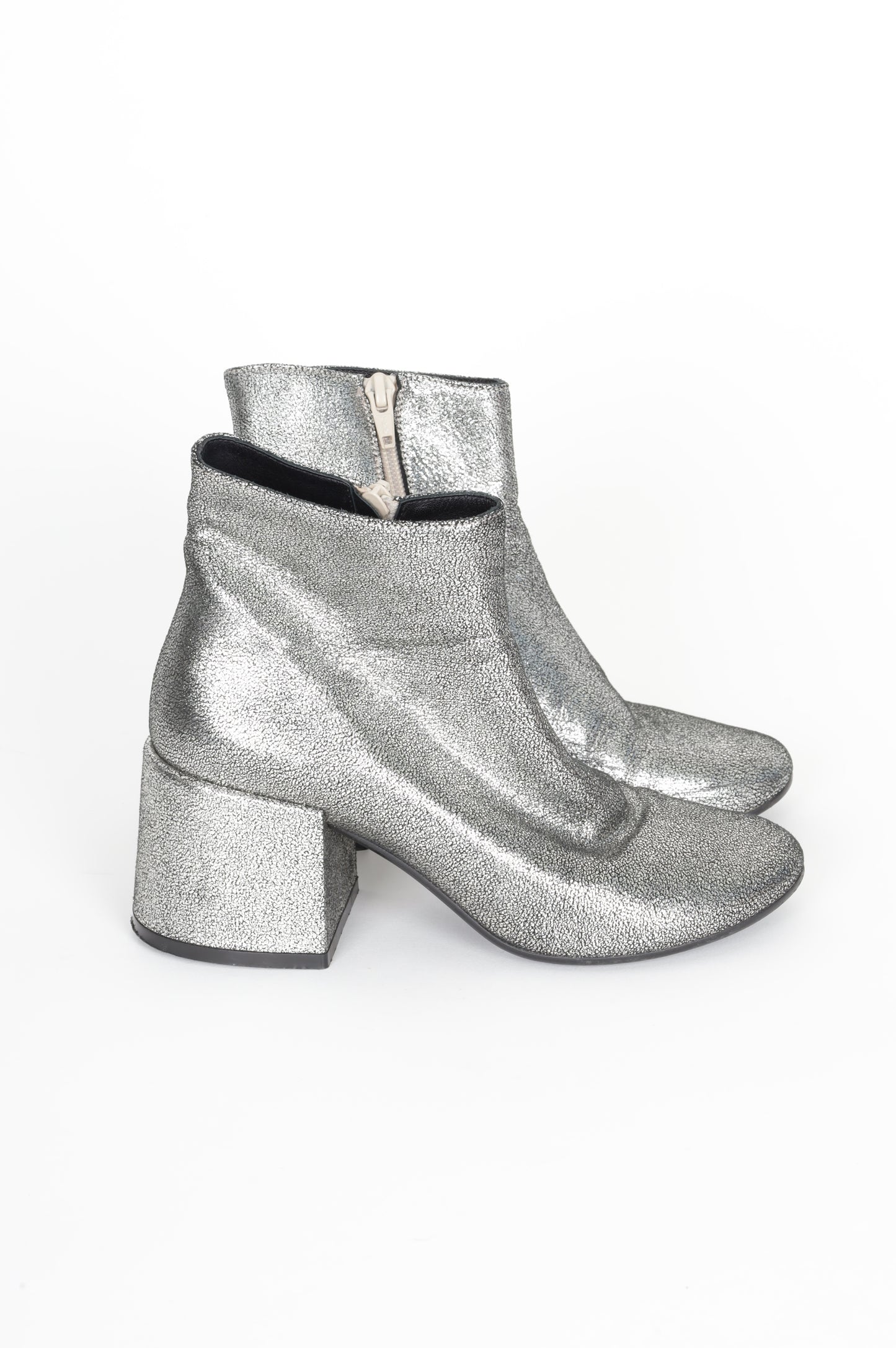 MM6 Womens Metallic Boots  Size EU 36
