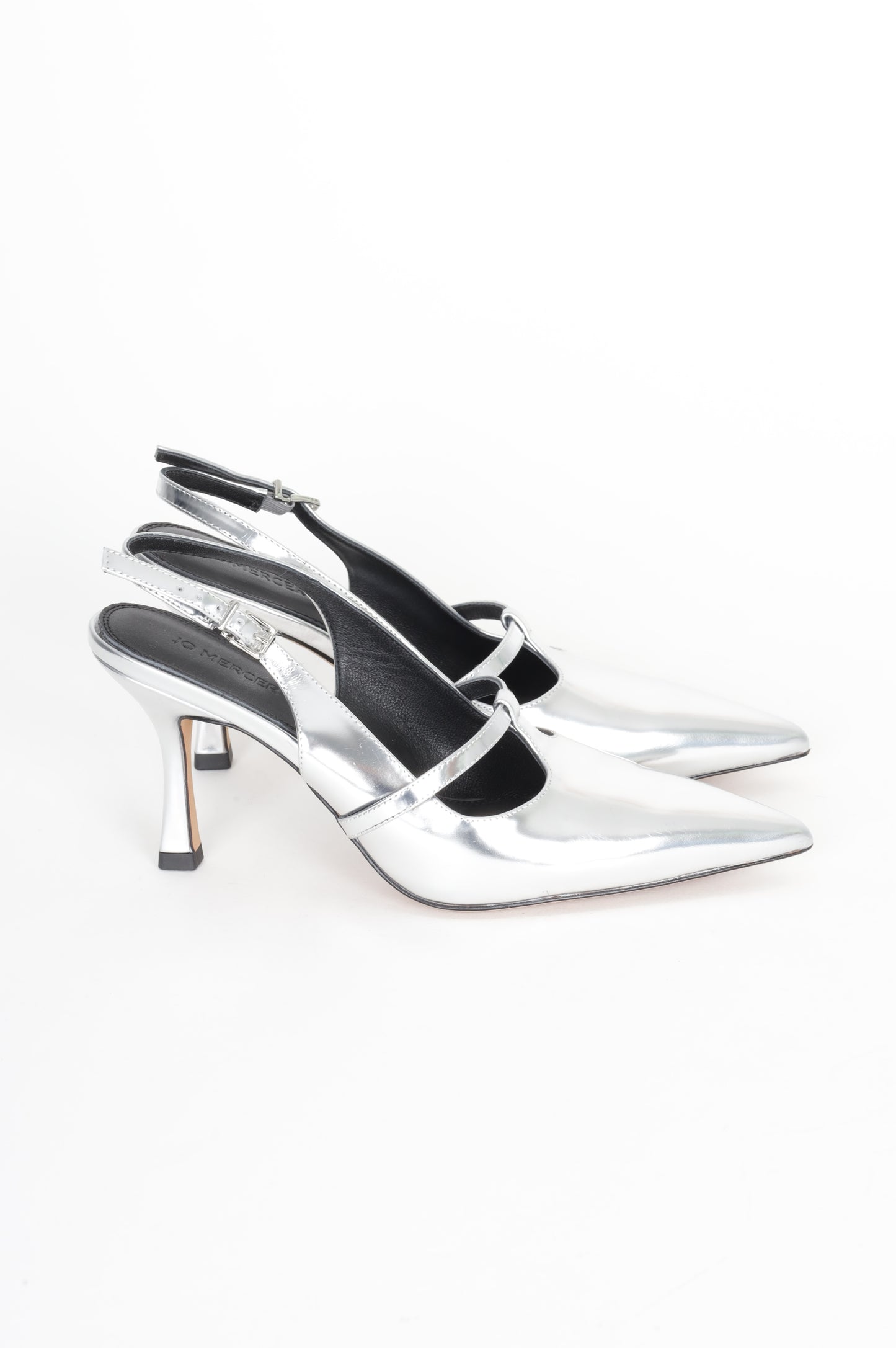 Jo Mercer Womens Silver Heels Size EU 37