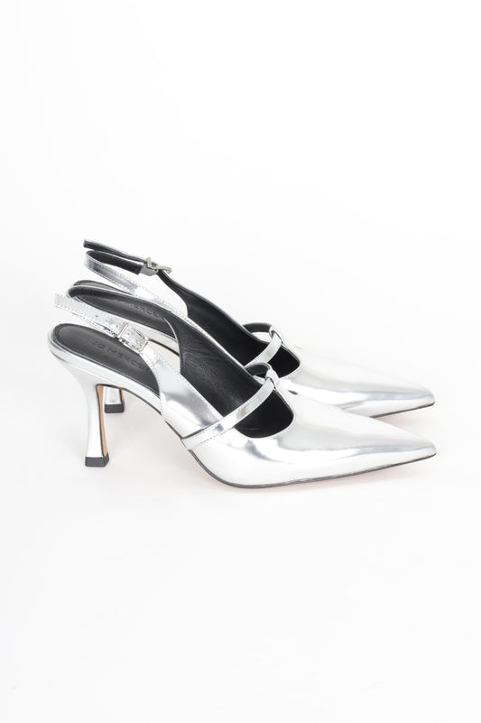 Jo Mercer Womens Silver Heels Size EU 37