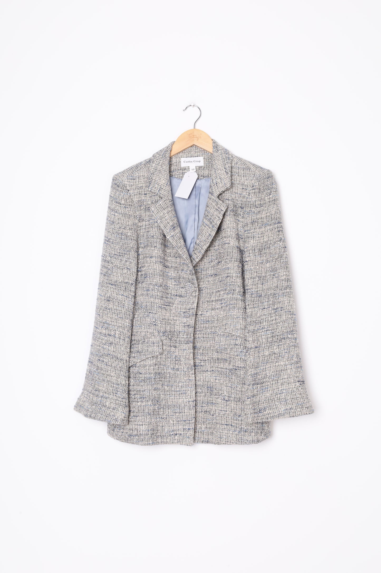 Caitlin Crisp Womens Blue Blazer Size 12