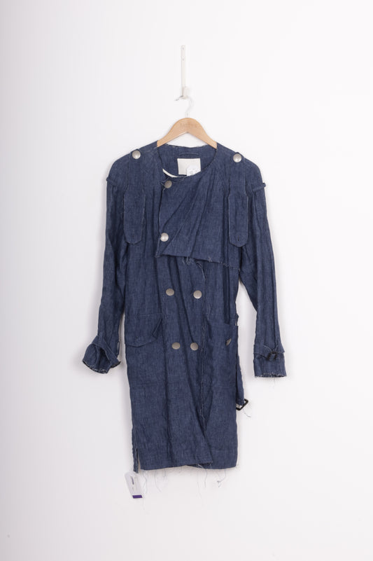 3.1 Phillip Lim Womens Blue Coat Size 4