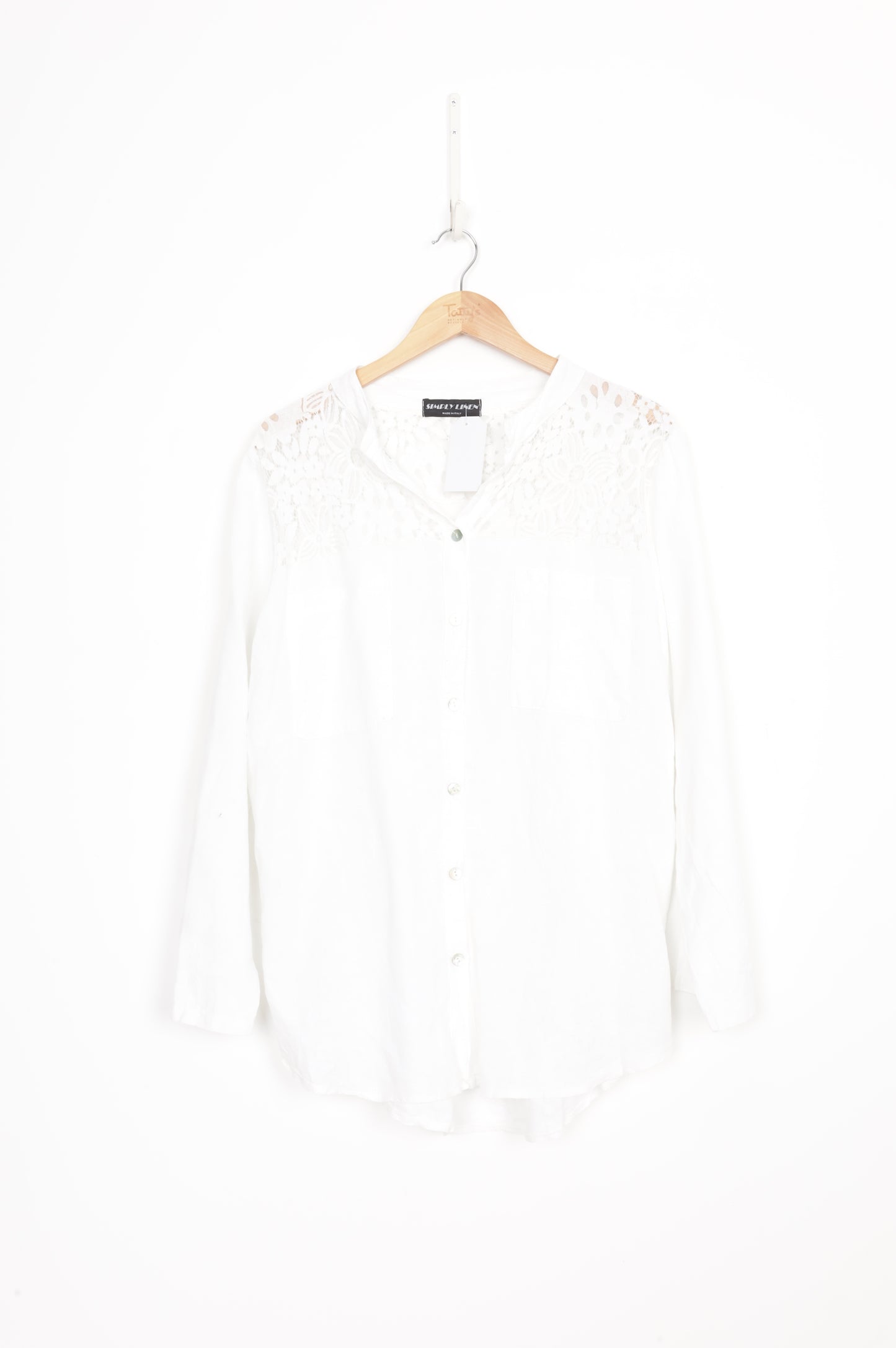 Simply Linen Womens White Shirt Size M
