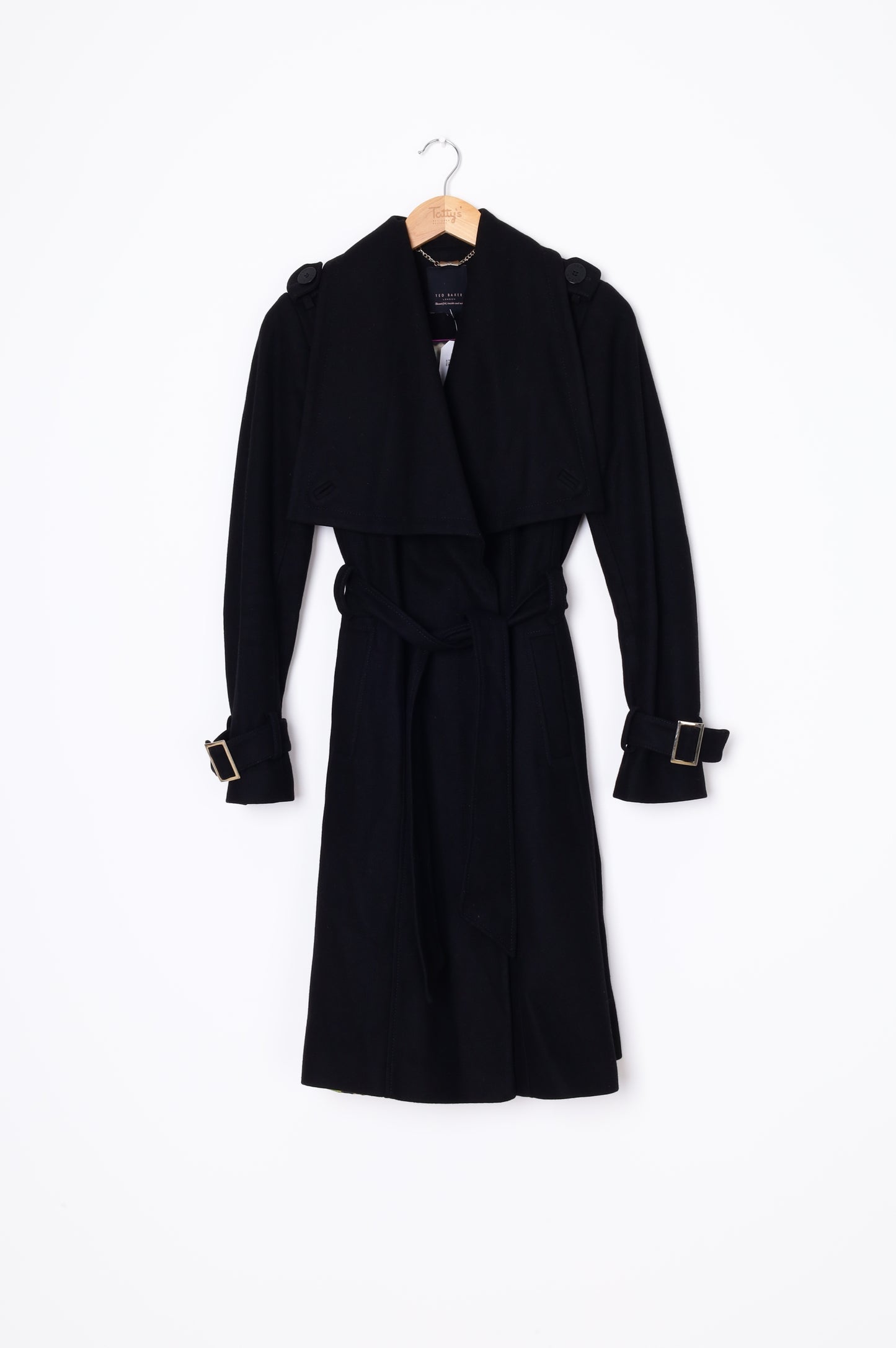 Ted Baker Womens Black Coat Size 1