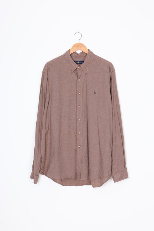 Ralph Lauren Mens Brown Shirt Size XXL