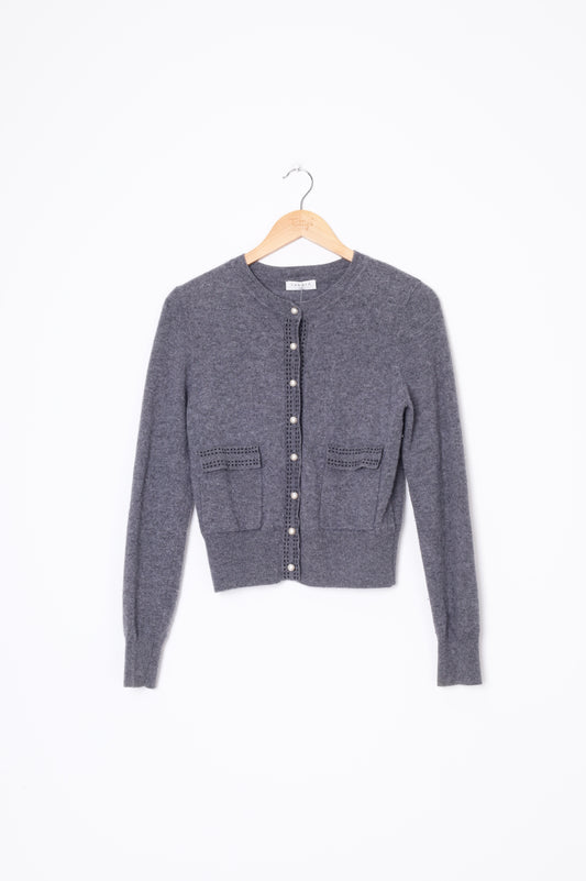Sandro Paris Womens Grey Cardigan Size 1