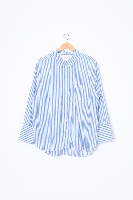Sezane Rue Saint-Fiacre Womens Blue Shirt Size EU 46