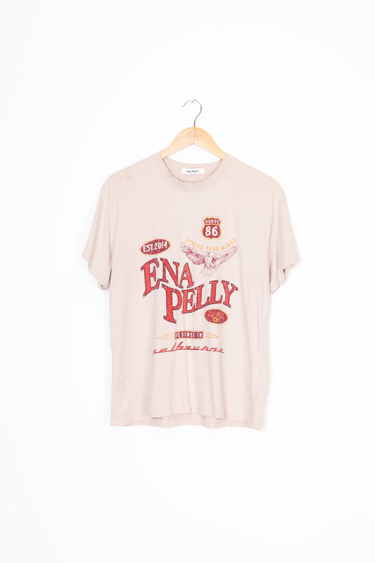 Ena Pelly Womens Grey T-shirt Size 8