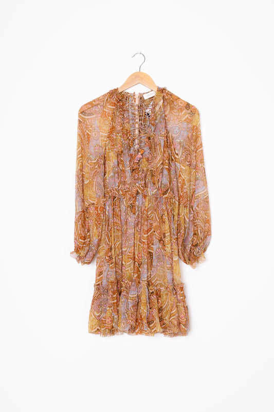 Zimmerman Womens Orange Dress Size 0