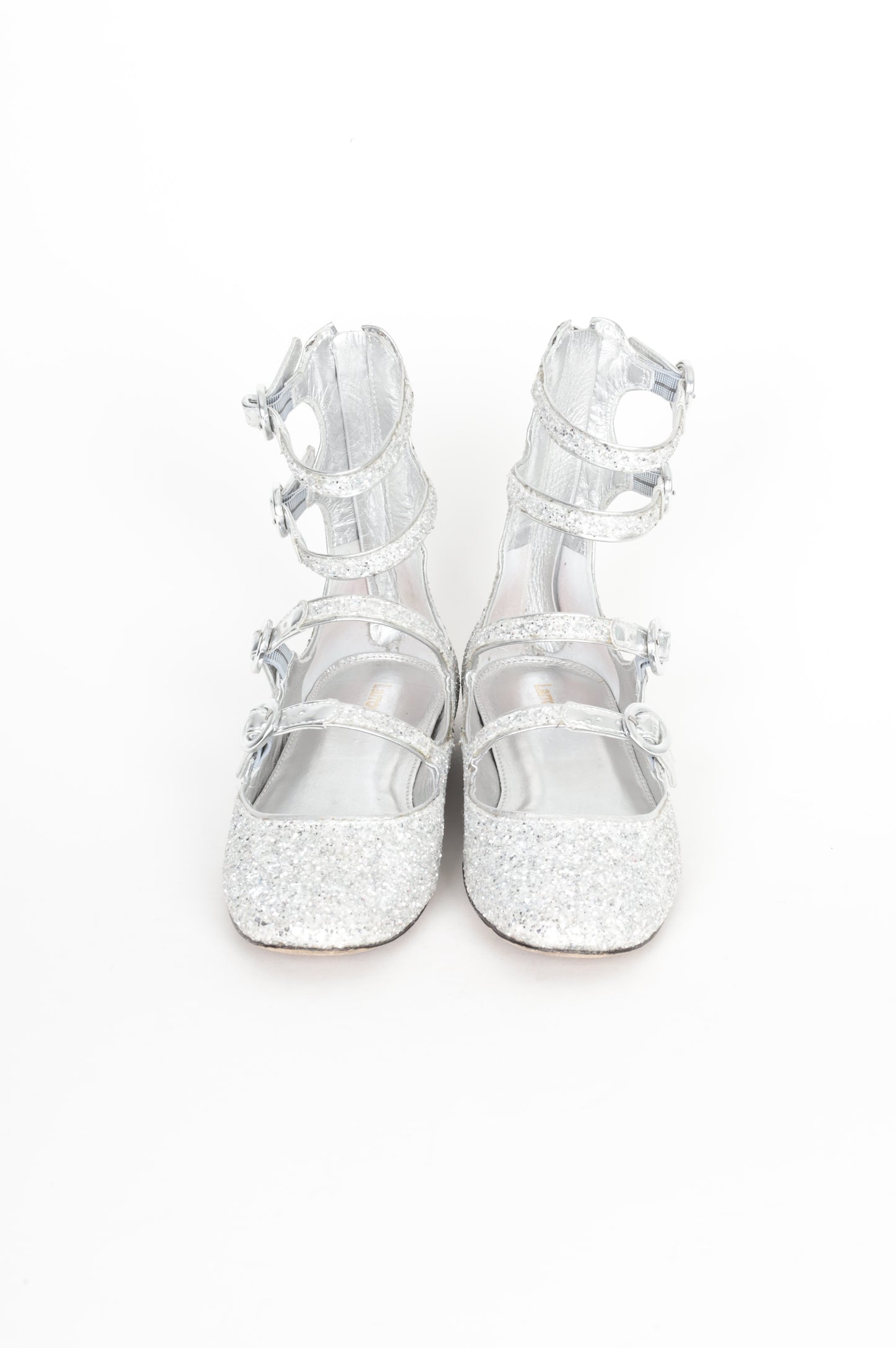 Larroude Womens Silver Shoes Size EU 40