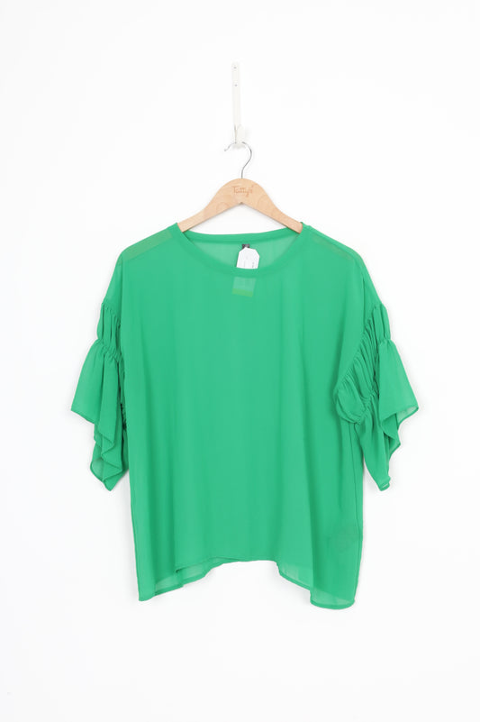 Faithfuly by Moochi Womens Green Blouse Size XS