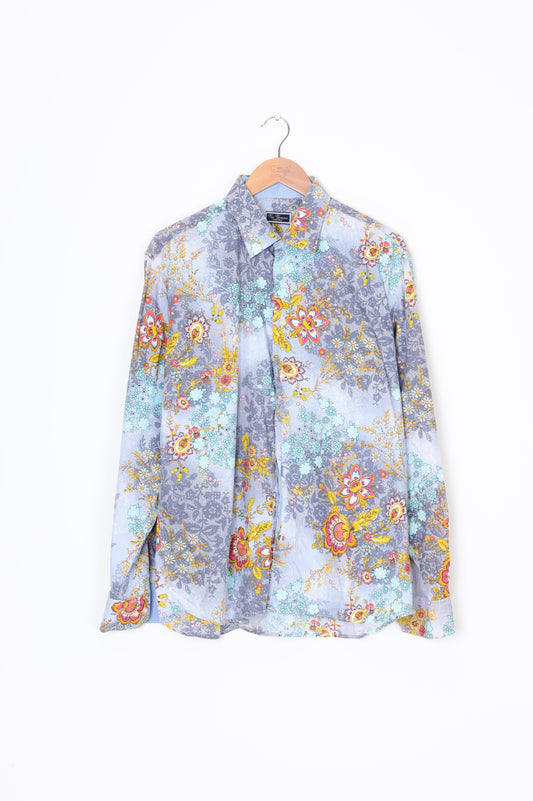 Via Verona Mens Blue Shirt Size L