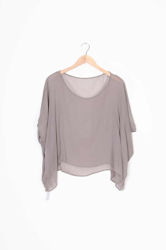 Miss Crabb Womens Grey Top Size M