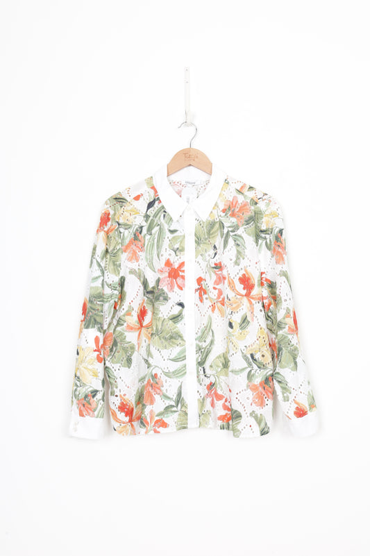 Chico's Womens White Shirt Size 3