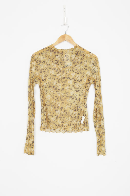 KNWLS Womens Yellow Top Size S
