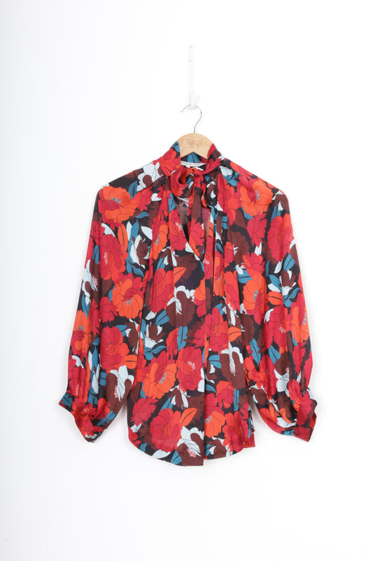 Veronika Maine Womens Red Blouse Size 10