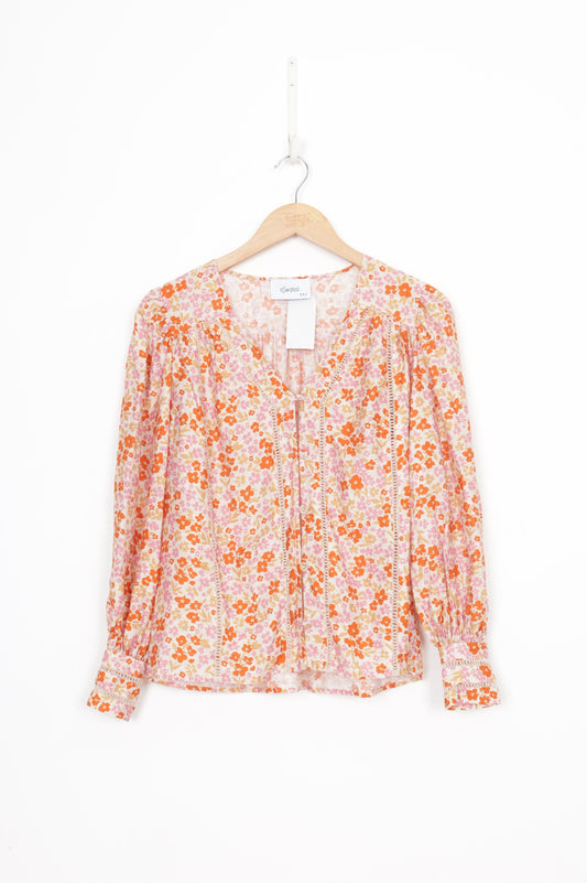 Esmaee Womens Beige Blouse Size XXS