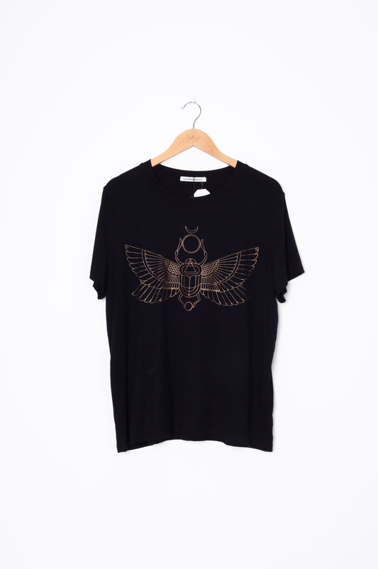 Kneufermann Womens Black T-shirt Size L