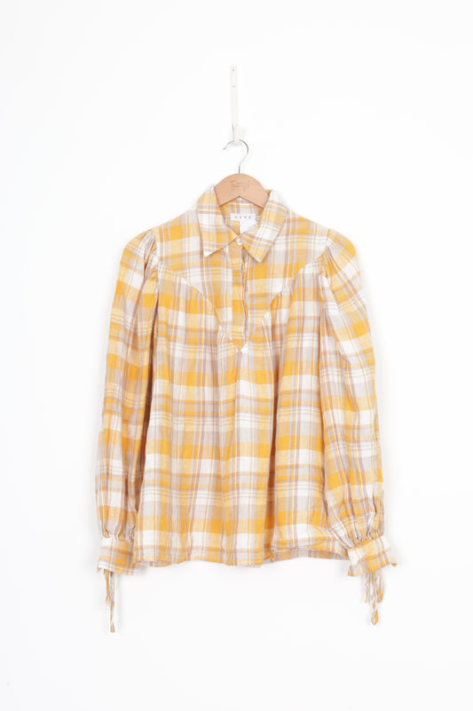 Aere Womens Yellow Blouse Size 8