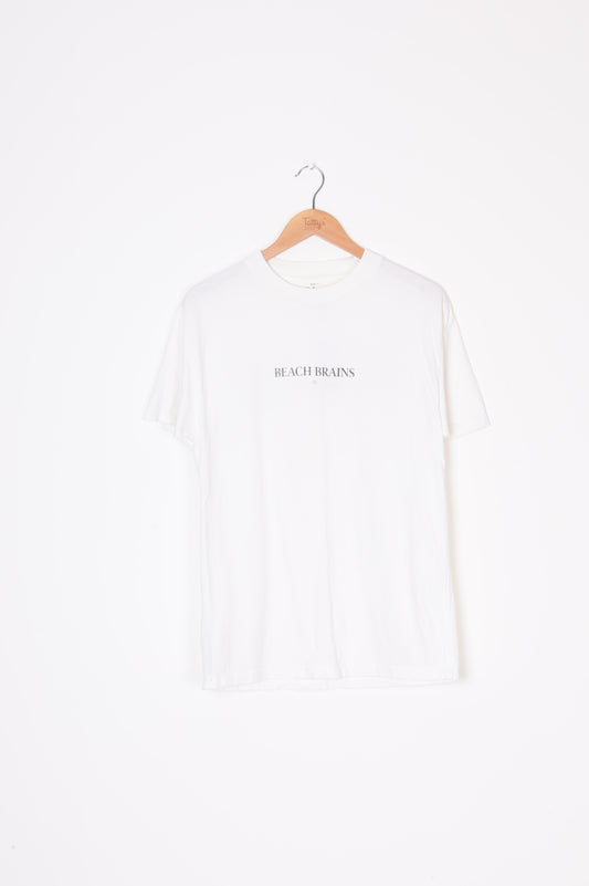 Beach Brains Womens White T-shirt Size S