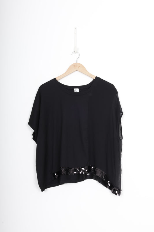 M A Dainty Womens Black Top Size M