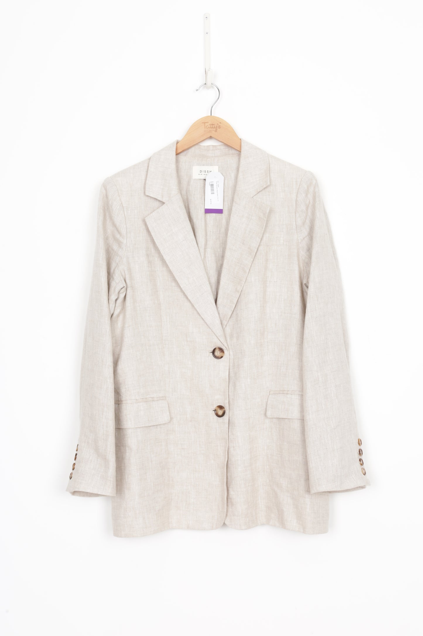 Dissh Womens Beige Blazer Size 10
