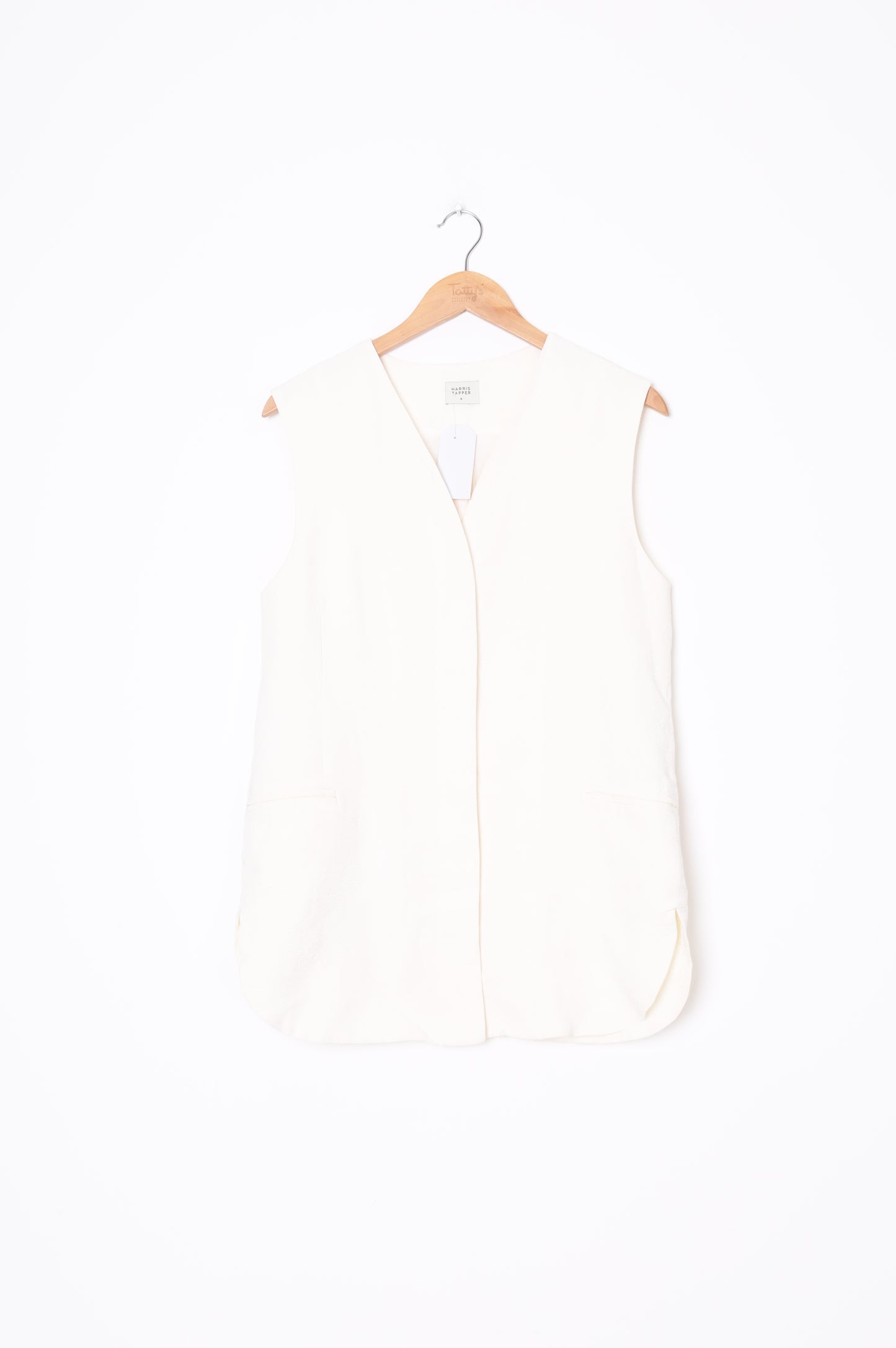 Harris Tapper Womens White Vest Size 8