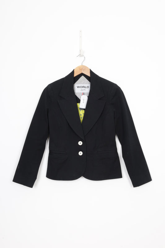 World Womens Black Blazer Size S