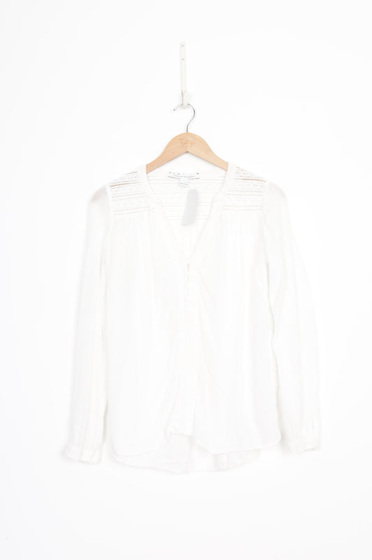 Diane von Furstenberg Womens White Blouse Size 2