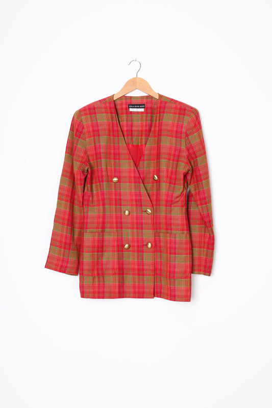 Joshua Berger Womens Red Blazer Size 12