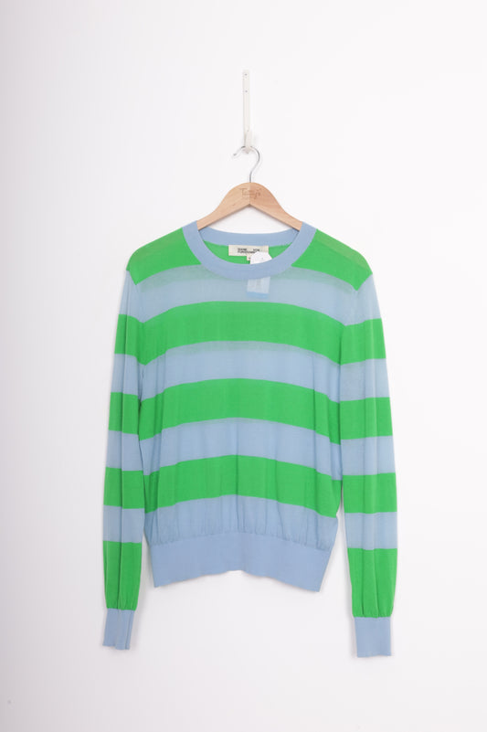 Diane von Furstenberg Womens Blue Jumper Size M