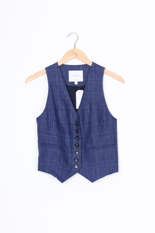 Witchery Womens Blue Waistcoat Size 8