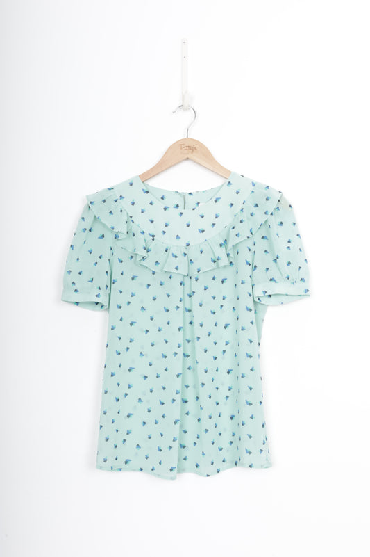 Karen Walker Hi there Womens Green Top Size 8