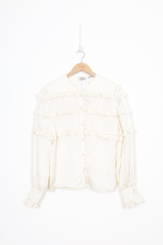 Valentino Boutique Womens Cream Top Size 10