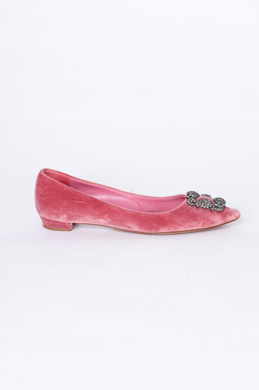 Manolo Blahnik Womens Pink Shoes Size EU 38.5