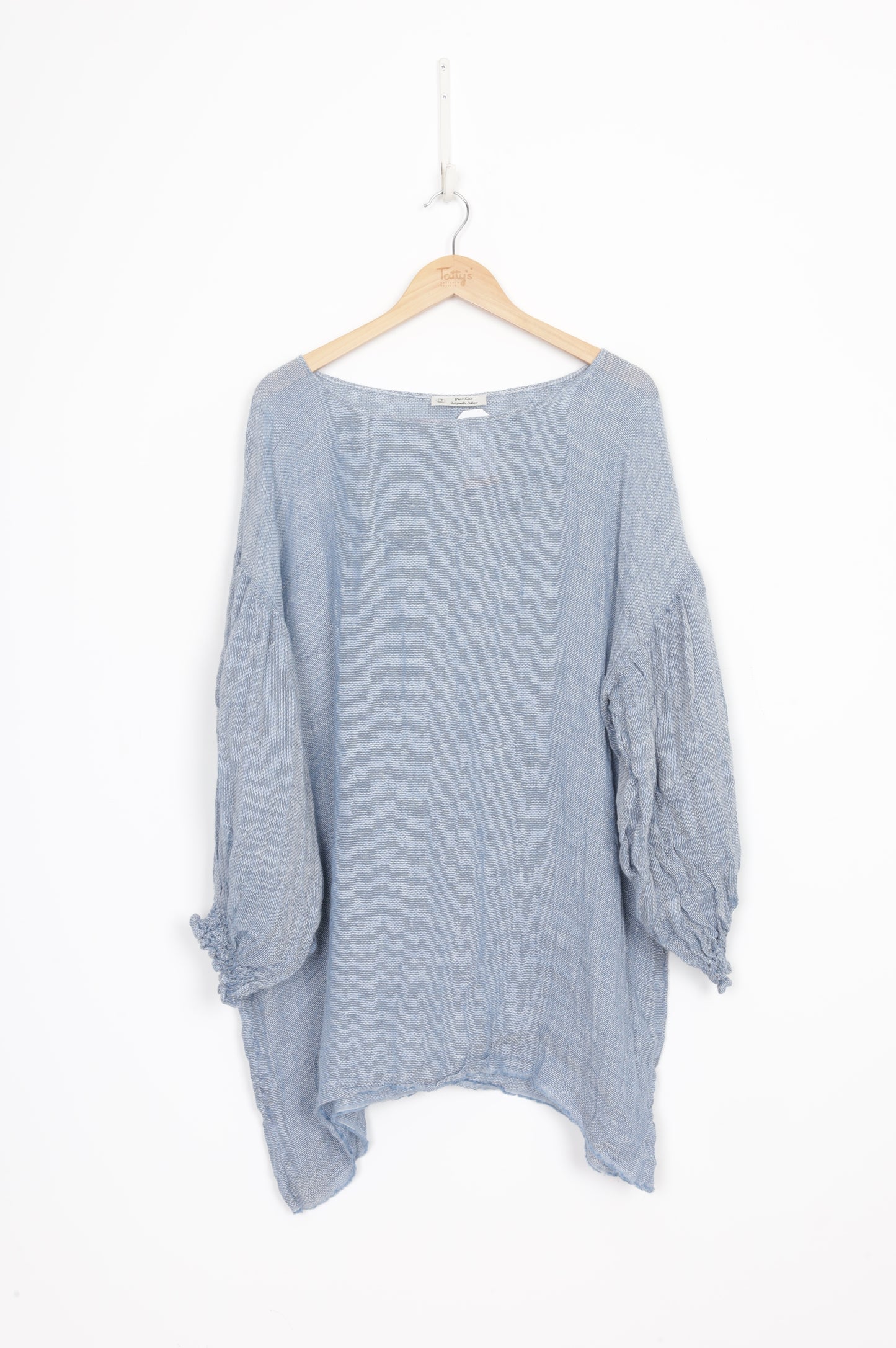 Puro Lino Womens Blue Top Size XL