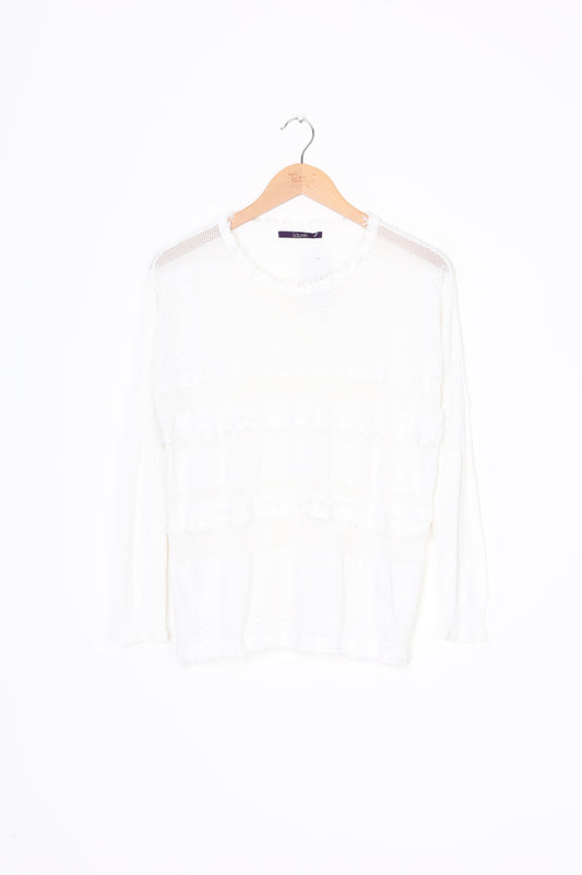 Laurel Womens White Top Size 14
