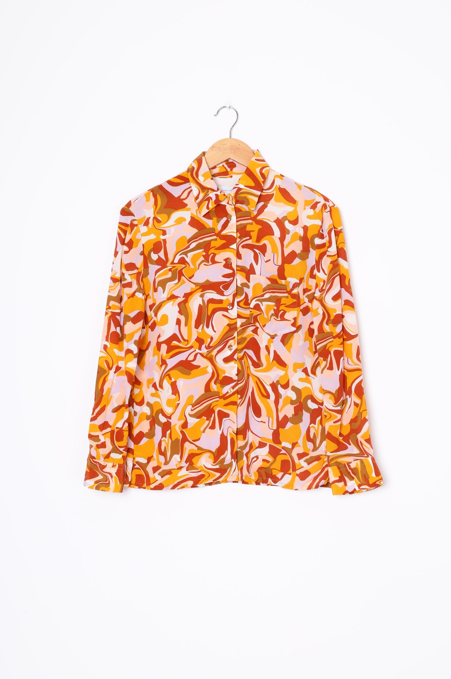 Karen Walker Womens Orange Shirt Size 10