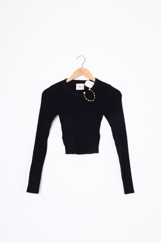 Aje. Womens Black Top Size XXS