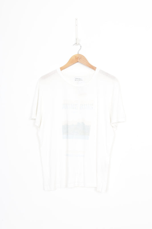 Anine Bing Womens White T-shirt Size S