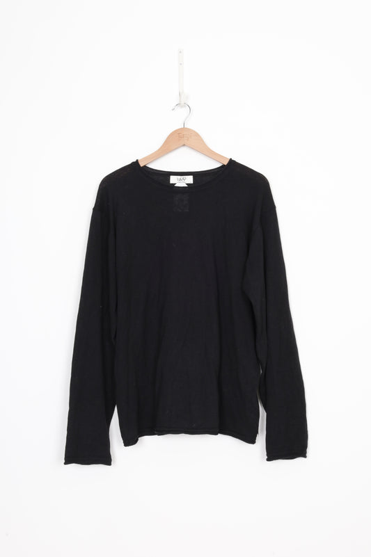 LMOOD Mens Black Jumper Size 46