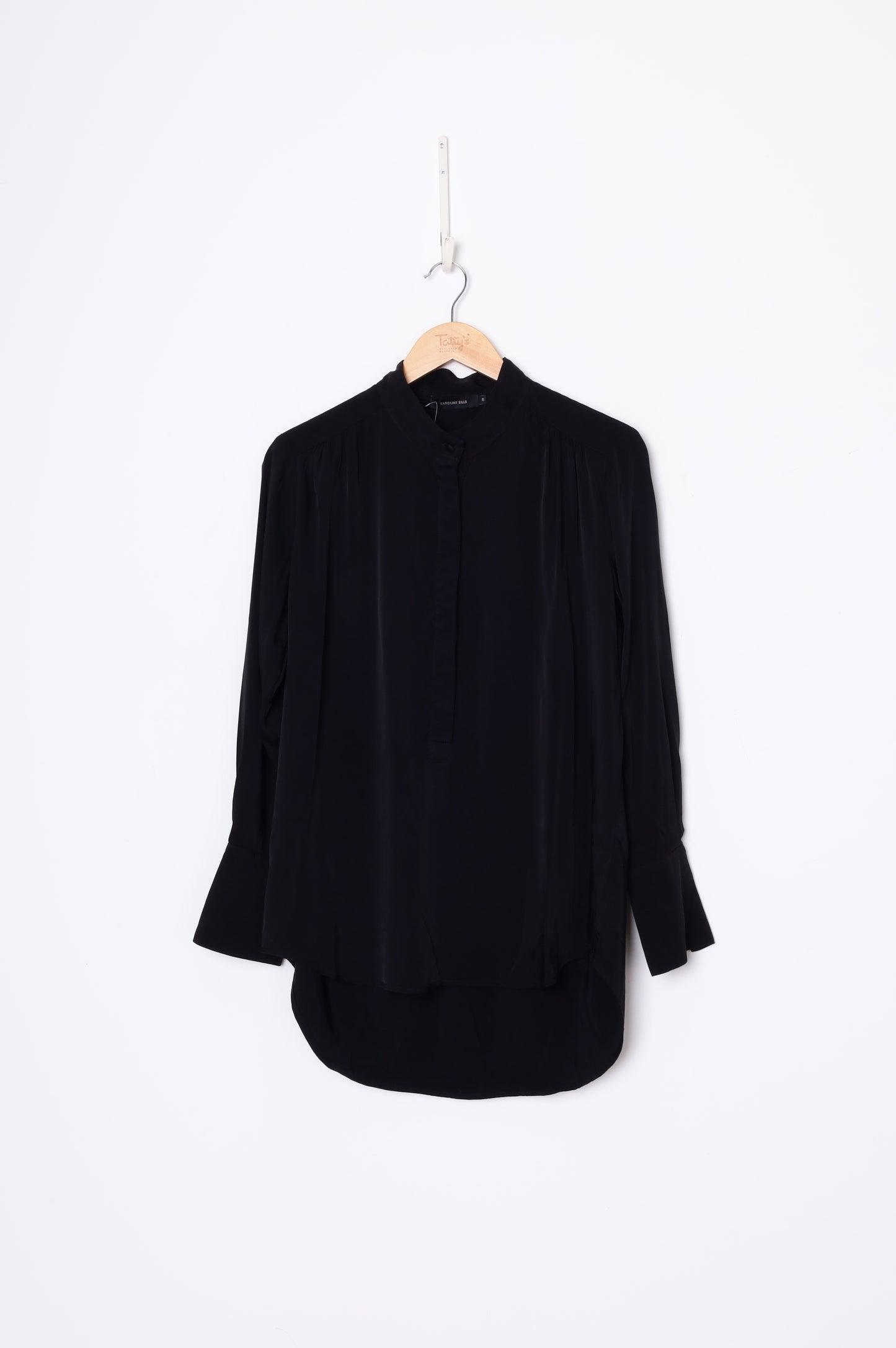 Caroline Sills Womens Black Blouse Size 8