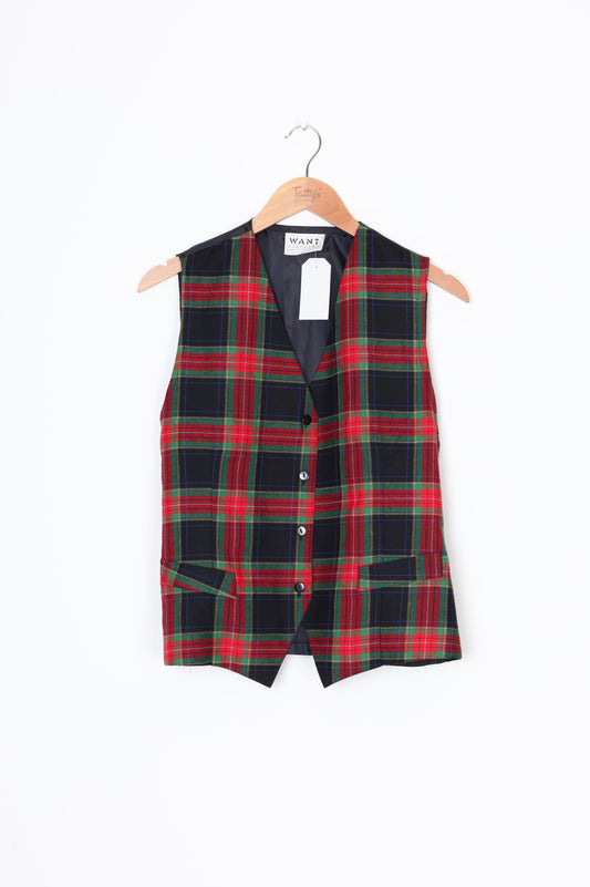 Want Clothing - Vintage Mens Black Waistcoat Size 16