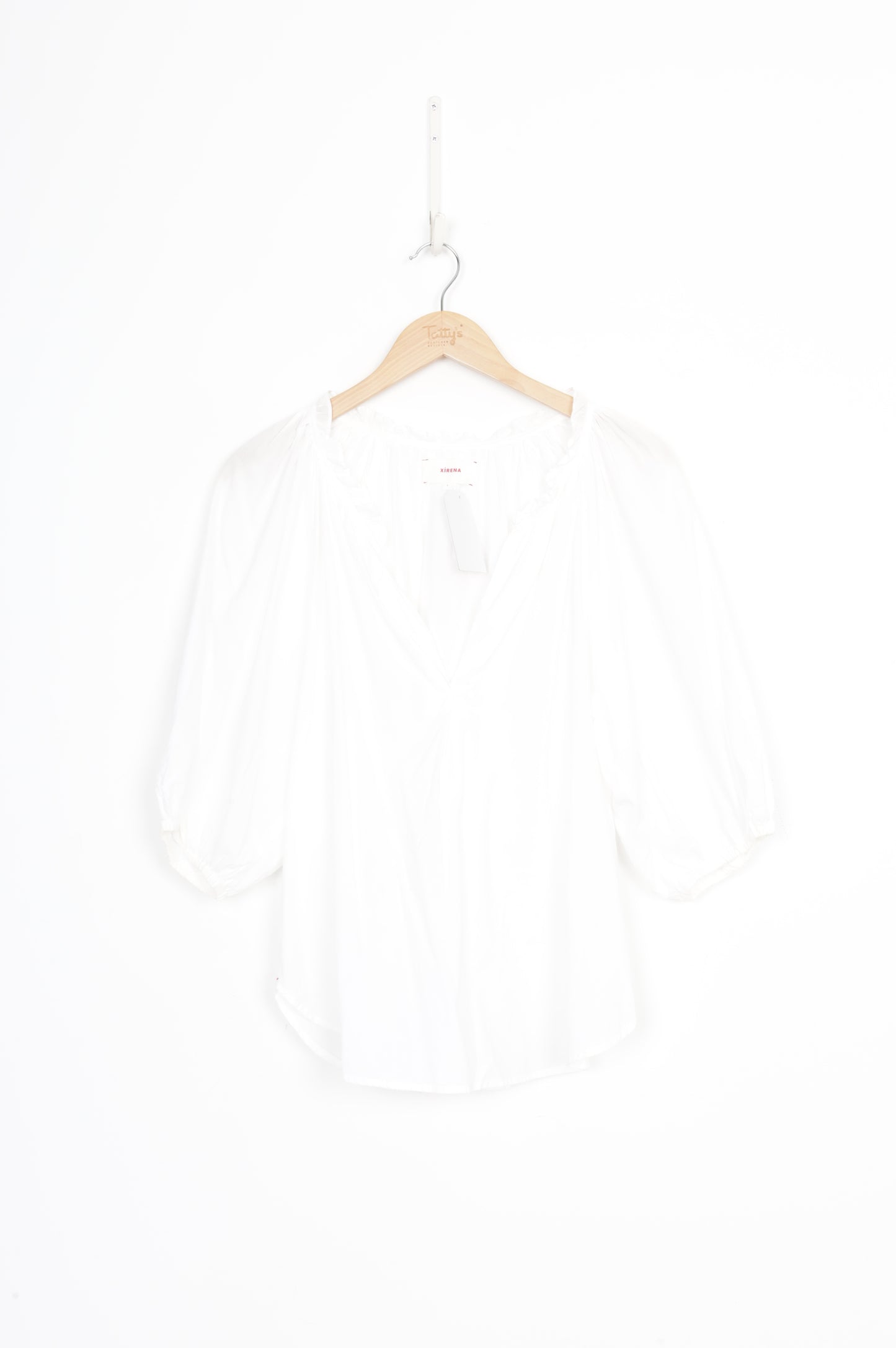 Xirena Womens White Blouse Size L